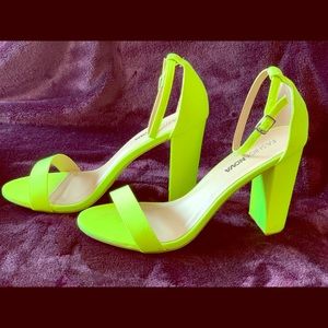 Neon Green Heeled Sandal